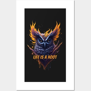 Life is a hoot owl splash art Posters and Art